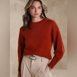 Banana Republic Rich Rusty Tone Volume Sleeve Sweater size M